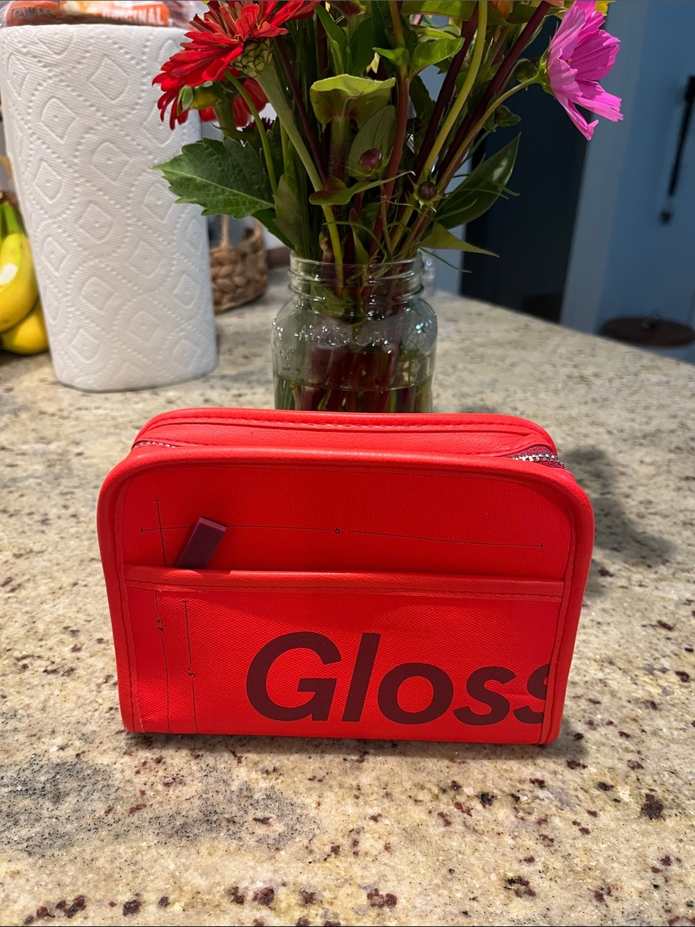 Red Glossier Makeup Bag